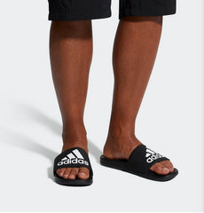 Adidas Adilette Cloudfoam Plus Logo Slides Black CG3425