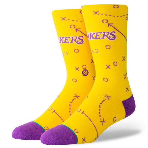 Stance NBA Lakers Playbook Socks Yellow M545A19LAK