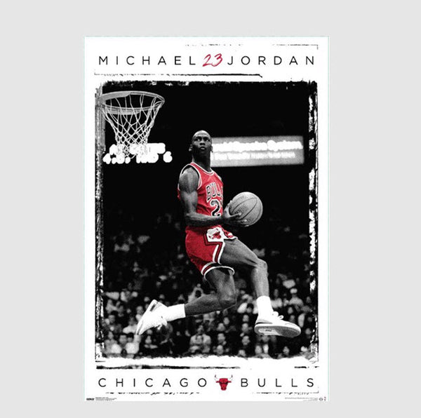 NBA Chicago Bulls Michael Jordan 23 Dunk Poster