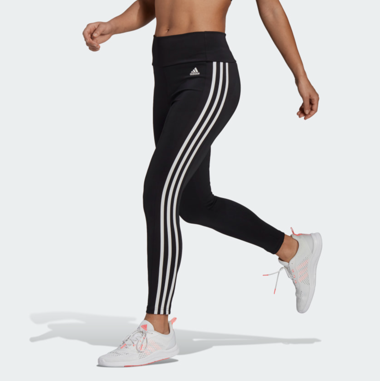  adidas Womens Training Designed 2 Move 3 Stripe Long Legging,  Black/White, X-Small : Clothing, Shoes & Jewelry