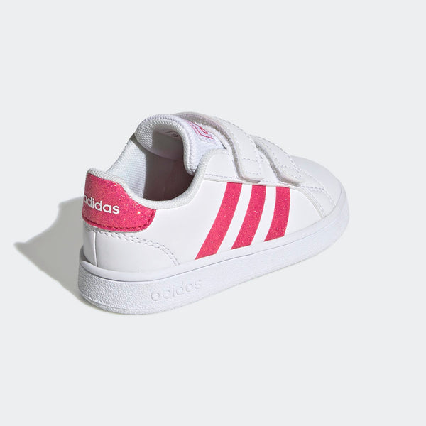 Adidas Infants Grand Court Shoes White Pink EG3815