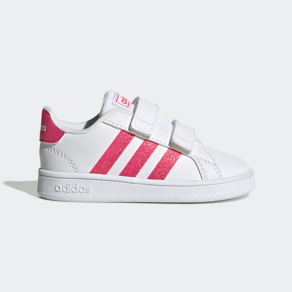 Adidas Infants Grand Court Shoes White Pink EG3815
