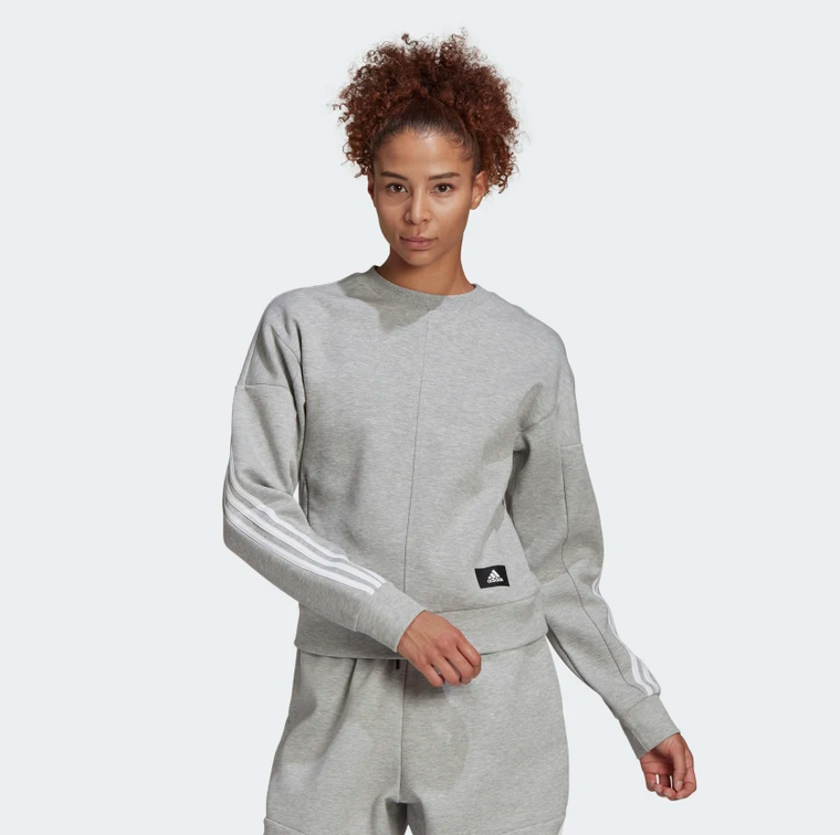 Adidas Sportswear Wrapped 3-Stripes Sweatshirt Grey White GJ5447