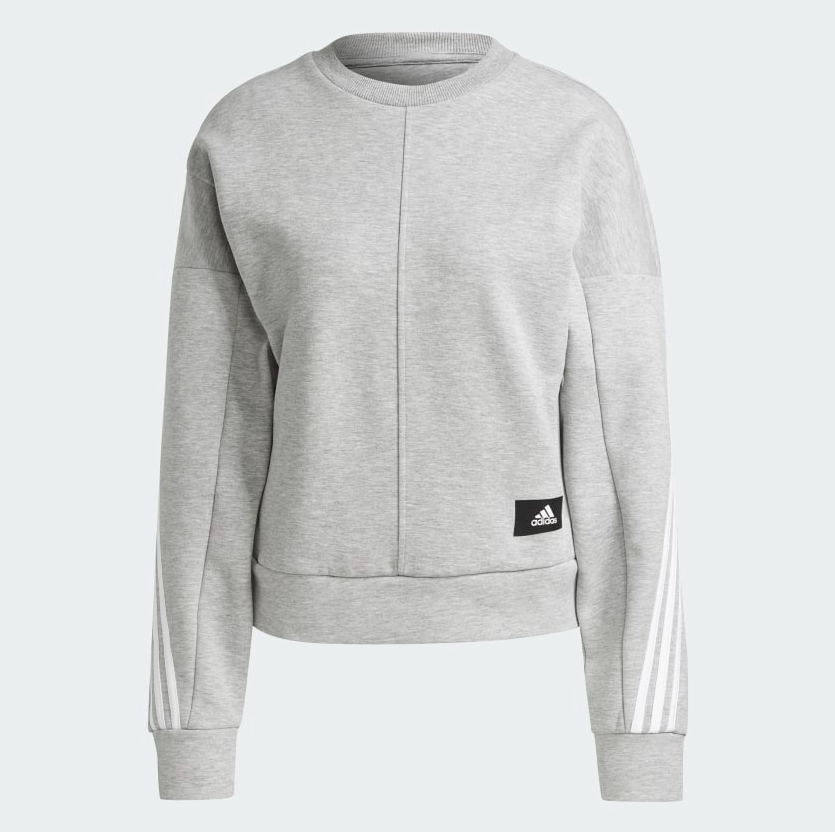 Adidas Sportswear Wrapped 3 Stripes Sweatshirt Grey White GJ5447