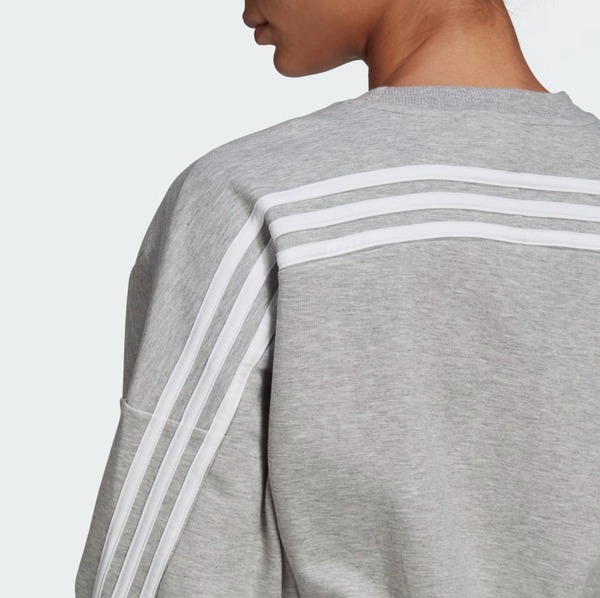 Adidas Sportswear Wrapped 3 Stripes Sweatshirt Grey White GJ5447