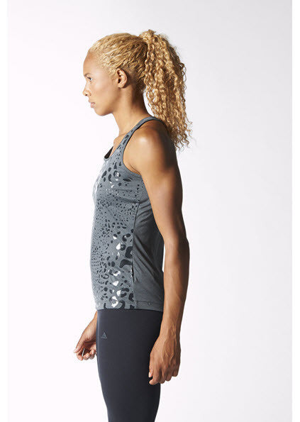 Adidas CT Graphic Tank Dark GreyClimaliteM64085 Breaking a sweat is a good thing, but you'd rather do it without feeling damp. This women's training tank sweeps away moisture with a wicking climalite build, so you feel dry and comfortable. In a slim, feminine racer-back design with leopard-print heathered fabric. clima Sportstar Pro Newcastle, 2300 NSW. Australia