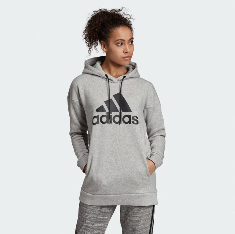 Adidas Must Haves Badge Of Sport Logo Hoodie Medium Grey Heather EB3801