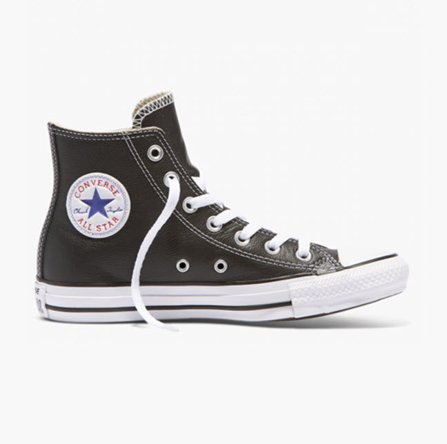 Converse Chuck Taylor All Star Classic Black/White Leather Hi Top 132170C