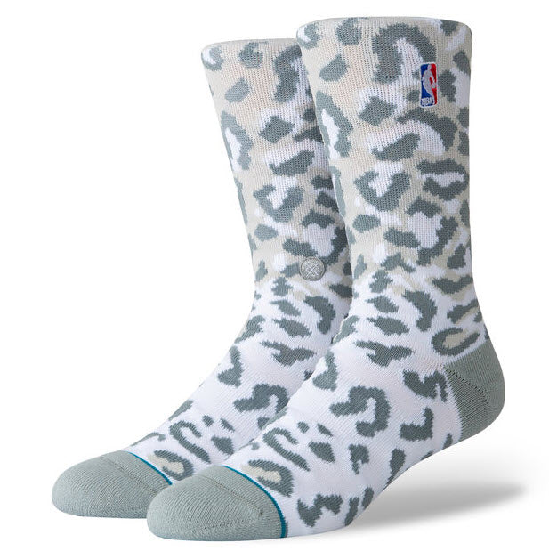 Stance NBA Logoman Leopard Grey Socks M556A19LEO